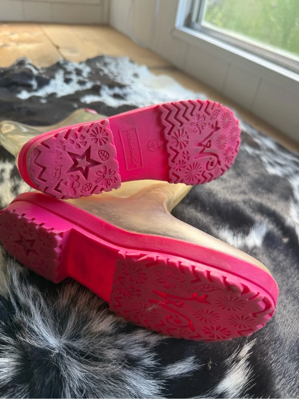 American Girl Translucent & Pink Kids Rain Boots